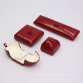 Customized Red Leatherette Plastic Jewelry Boxes with Button Closed